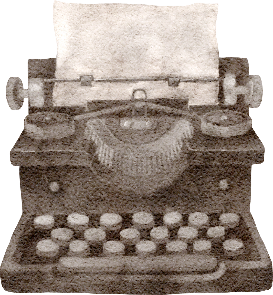 Vintage typewriter watercolour illustration